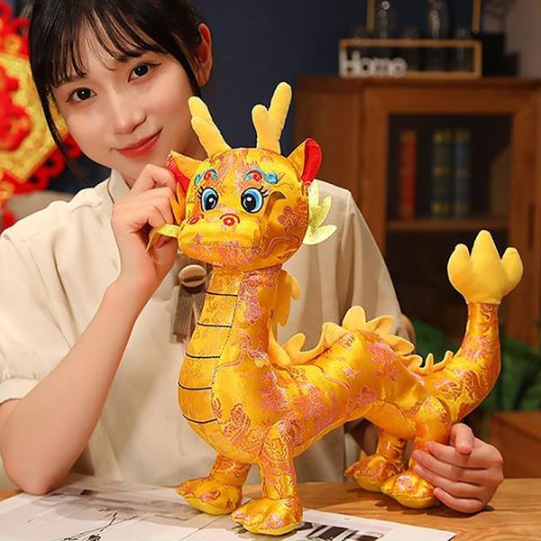 2024 tegneserie Zodiac Dragon Year Mascot Dragon Plyslegetøj Ny Y A2