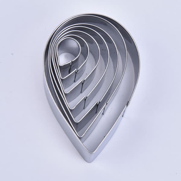 7PCS Blomhjärta Form Mousse Ring Form Rostfritt Stål C