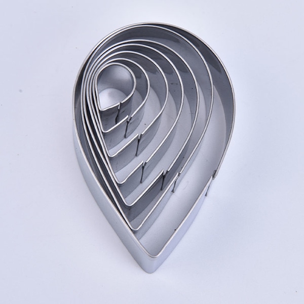 7PCS Blomsterhjerteform Mousse Ringform Rustfritt Stål C