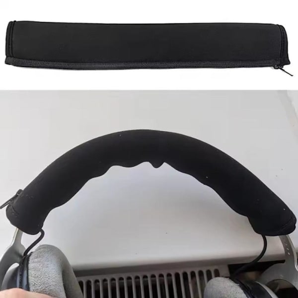 Elastisk Headset Ørekoppedæksel Universal Blødt Hovedtelefon Hovedbånd Black