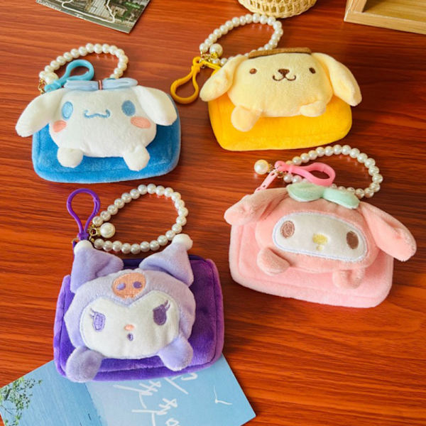Sanrio plysch handväska Kuromi plysch plysch pärla halsband Purple