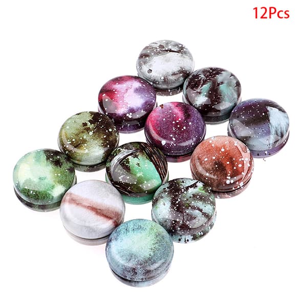 1 STK/12 stk Mini Elegant Blomster Tin Box DIY stearinlys Krukke Balm Rund 12Pcs E