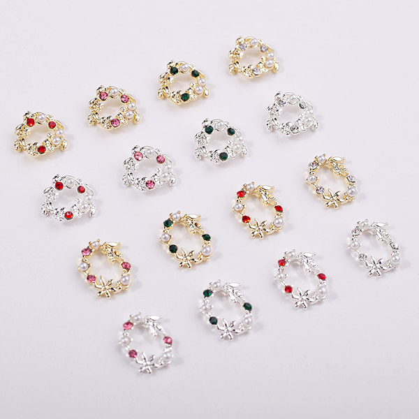 5 kpl 3D-timanttikristalli kynsikoristeet Garland Pearl Dangle Charms 10
