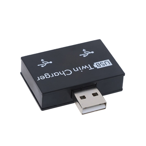USB2.0 splitter 1 hann til 2 porter hunn USB-hub-adapter Black