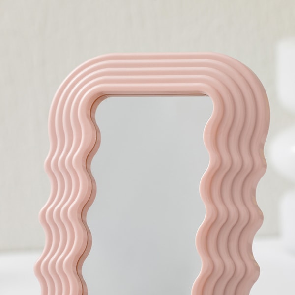 Kosmetisk Desktop Stand Makeup Spejl Wave Dekorativ Spejl Bat White