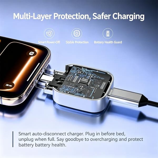 1PC Intelligent Full Charge Separator Beskytter Batterihelse Mot Overlading Silver