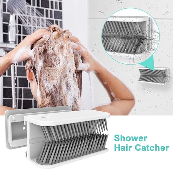 Dusch Hair Catcher Wall Silikon Duschfälla Självhäftande Dusch H White