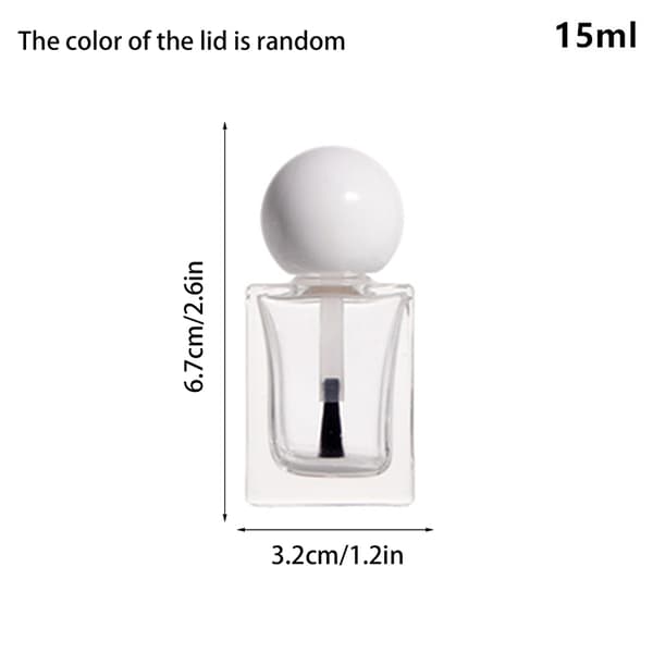 8/10/15ml Tomme Neglelakkflasker Børstehette Påfyllbart Glass 10ml