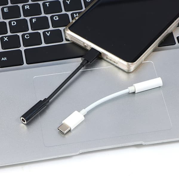 Typ-C till 3,5 mm AUX-jack hörlursadapter o splitter White