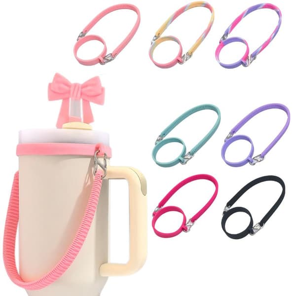 Muggkopp Handrem Sugrörslock Rosett Tillbehörsset Light pink