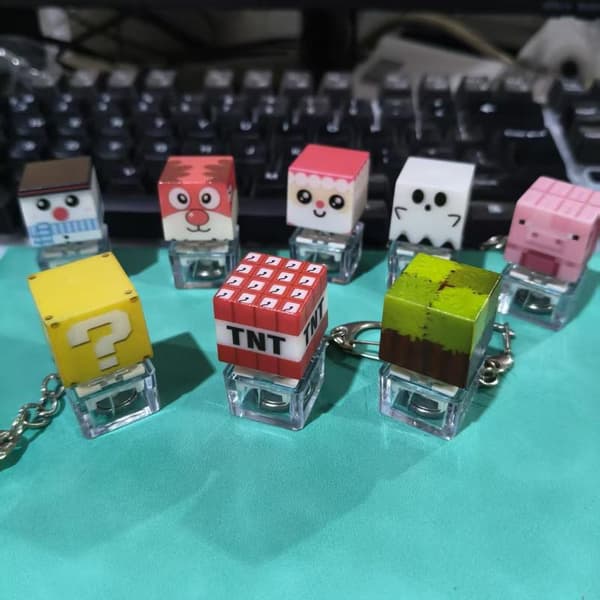 Spiltastaturknap Nøglering Fidget Legetøj Dekompression Keycaps A9