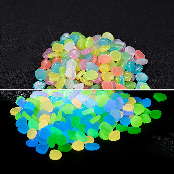 100 kpl Puutarhan Valoavat Kivet Hohtavat Pimeässä Koristekiviä Multicolor
