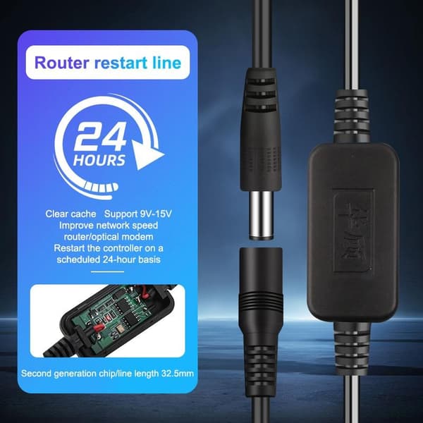 Automatisk Router Modem Genstart Strømkabel 24 72 Timer Auto Cyklus A5