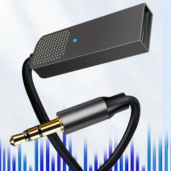 Trådløs Bluetooth 5.2 Aux-adapter for bilhøyttalermusikkdongel