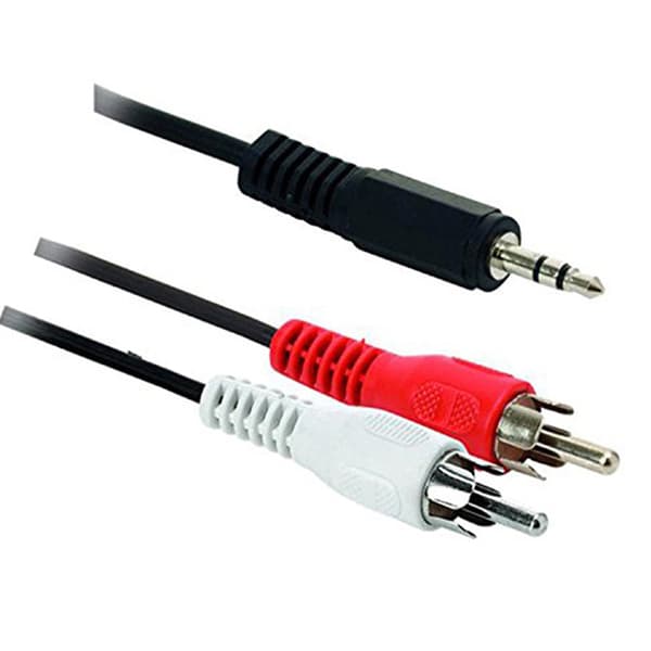3,5 mm jack til 2 RCA stereo 3,5 mm han til 2RCA han koaksial Aux 100CM