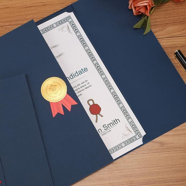 Eksamens A4 Pris Certifikat Holder Tre-fold Side Papir En Blue
