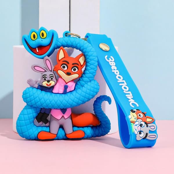 1/4 st tecknad Zootopia Gary nyckelring Kawaii blå orm PVC C A2