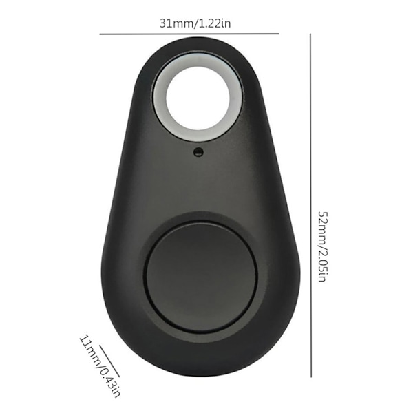 Vanddråbe Bluetooth Anti-tabt Tracker To-vejs Kæde Objekt Fin Black