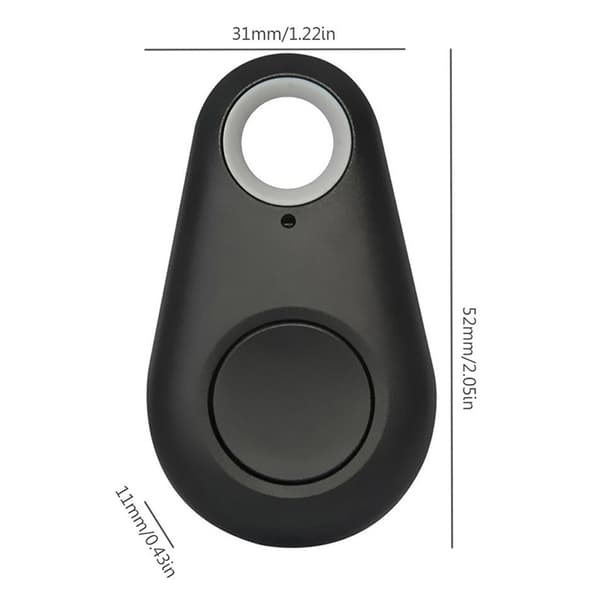 Vanndråpe Bluetooth Anti-tapt Tracker Toveis kjedeobjektfinne Black