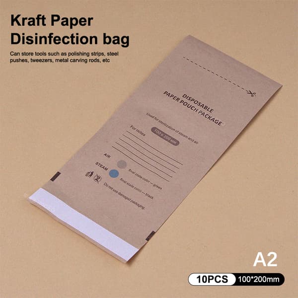 Kraftpapirpose Engangssterilisering Desinfektionspose Negle A2
