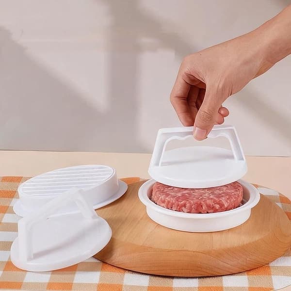 Hamburgerpress Fylld Burgerpress Plast Kött Grillfest B White