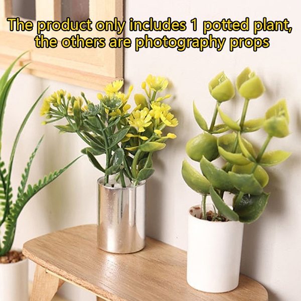 1:12 Dollhouse Miniature Potted Green Leaves Pot Bonsai Garden C