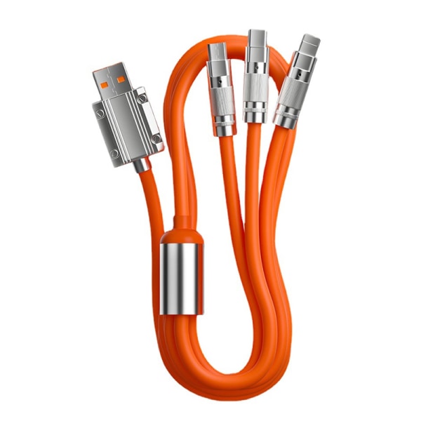 3 i 1 ladekabel 120 cm Micro USB/Type-c Multiple USB Mobile Orange 3in1