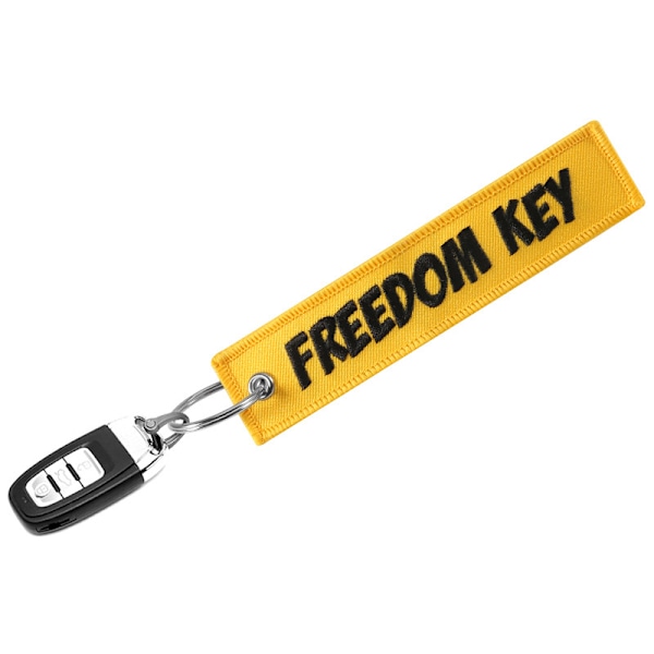 1 kpl Freedom Key Laugh Key raidallinen kirjonta avaimenperä koru K LAUCH KEY