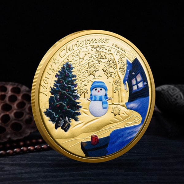 Snow Man Silver Mynt Holiday Souvenir Presenter 999,9 Silverpläterad Silver