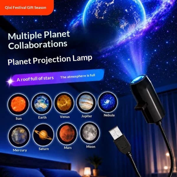 1 sæt 1/3/6/10 projektionsmønstre LED Planet Projektor Lys F 6PCS Patterns