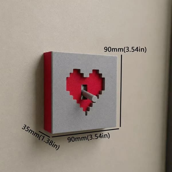 Piksel Hjerte Lysbryterdeksel 3D Veggbryterpanel Dekor Beskyttelse