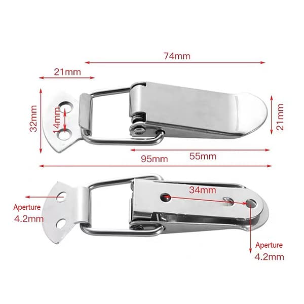 Latch Catch Duck-mouth Spenne Krok Treboks Hasps Clamp Metal A3