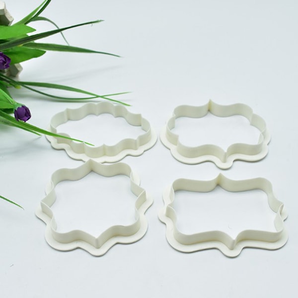 4 st cookie-ter set plast kakform fondant tårtverktyg fo White 1*1*1