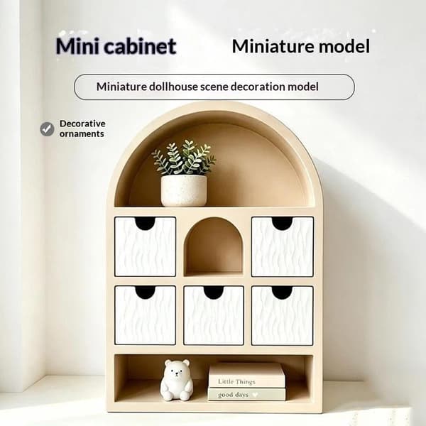 Miniatyr Förvaringsskåp Dockhus Simulering Skåp Möbler High 7cm