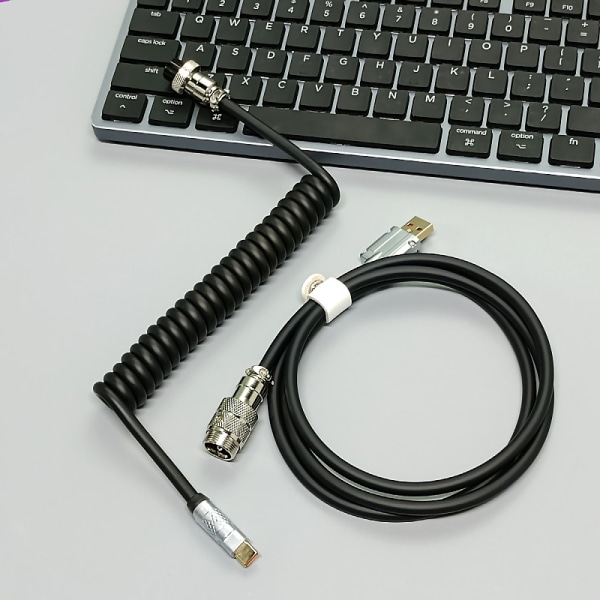 aron 1,8 m upprullad typ-C till USB En TPU mekanisk tangentbordskabel E