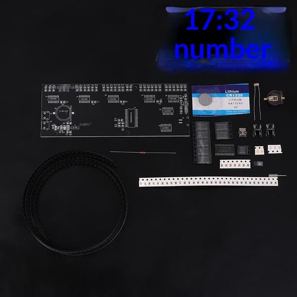 LED Dot Matrix Digital Clock Kit Lödpraktiksats DIY Ele Blue