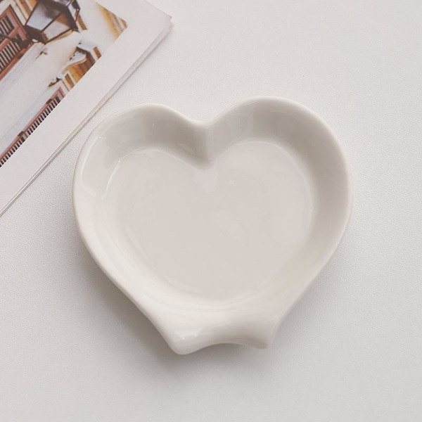 Hjerteformet keramisk skeholder White