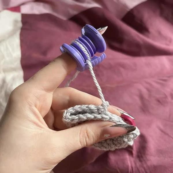 Bærbar hæklet fingerbeskytter DIY hæklet mini strikkefin A3