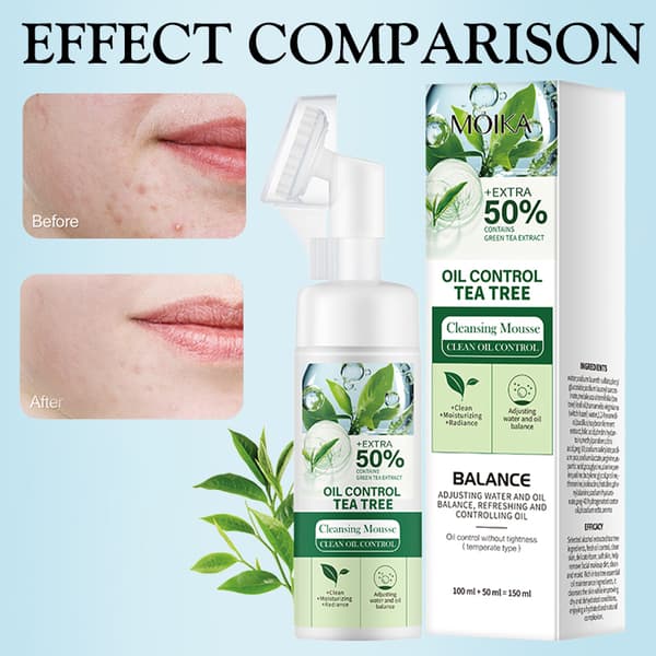 MOIKA Oljekontroll Tee Tree Rensemousse Ansiktsrens Mo 150ml