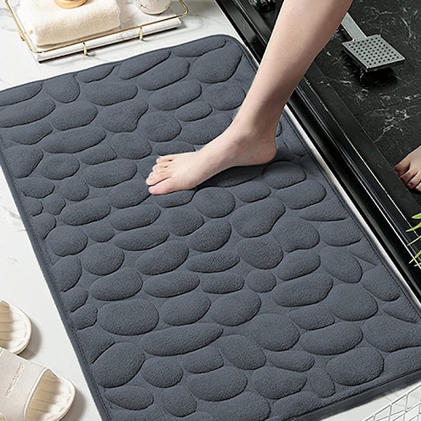 Hjem Cobblestone Embossed Dørteppe Dørmåtte Bad Enkelt Coffee