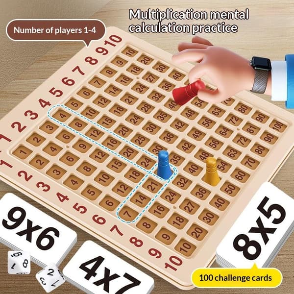 99 Multiplikationsbrætspil Træ Montessori Børns Læring Ed 1Set