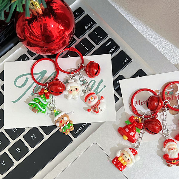e Jultomte Pepparkaksgubbe Hänge Nyckelring Väska Dekoration C A2