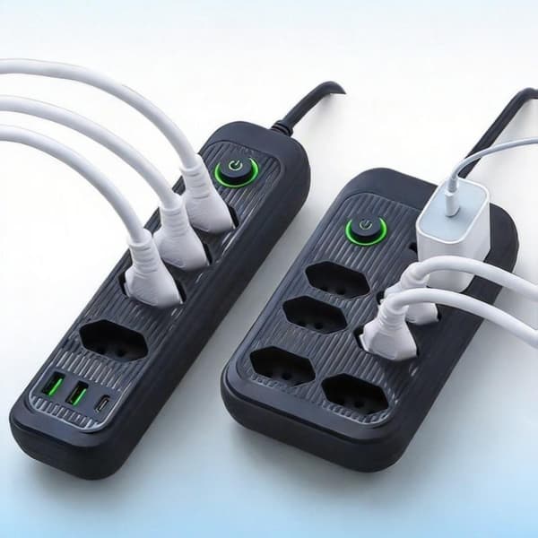 EU-plugg AC-uttak skjøteledning strømskinne USB-uttak plugg Po A4