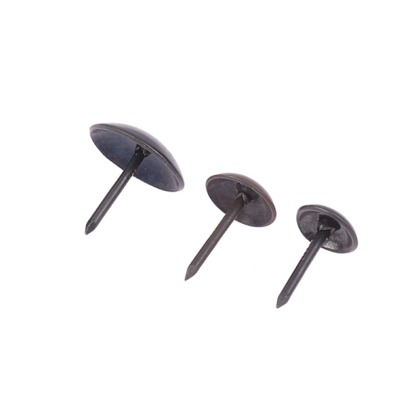 100 STK Svart Rundt hode Metall Pushpins Polstring Nails Vintage B