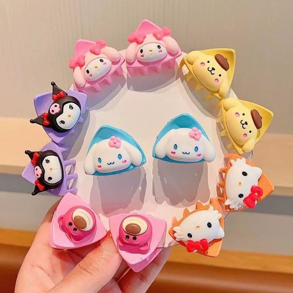 2 stk Cartoon Anime Mini Cat Ear Hårnål Broken Hair Clip Kawaii Purple