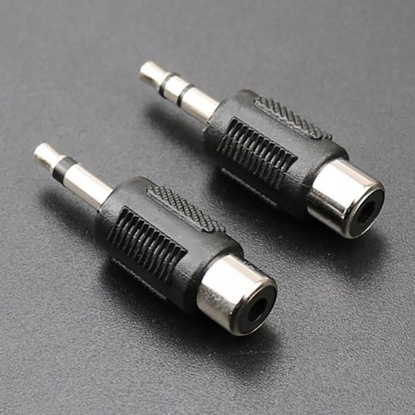 1st RCA-jackkontakt till jack 3,5 MM Mono Stereo Plug Adapter B