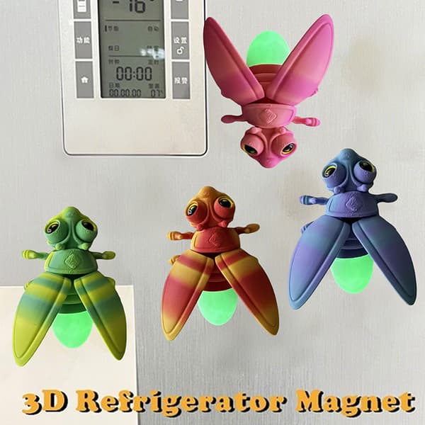 3D-Printade Självlysande Eldflugefigurer Kylskåpsmagneter A1
