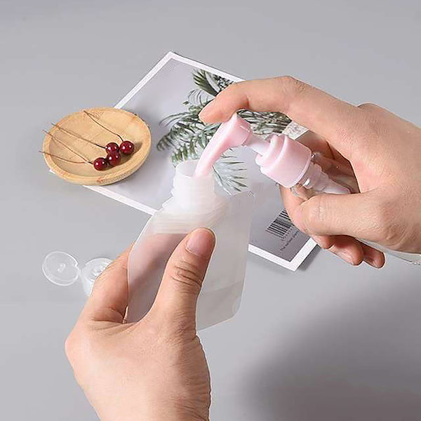 Transparent Clamshell Förpackningspåse Plast Stå Upp Pip Pouc 30ML