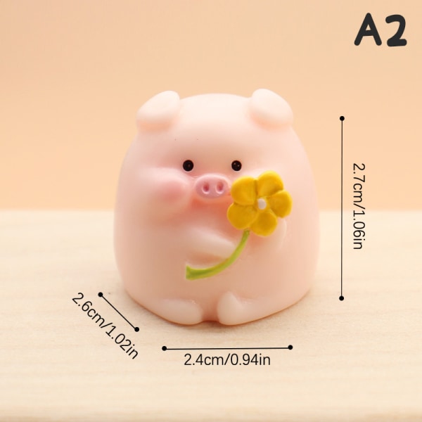 Mini e Pig Figurine Animal Model Moss Micro Landscape Home Deco A2