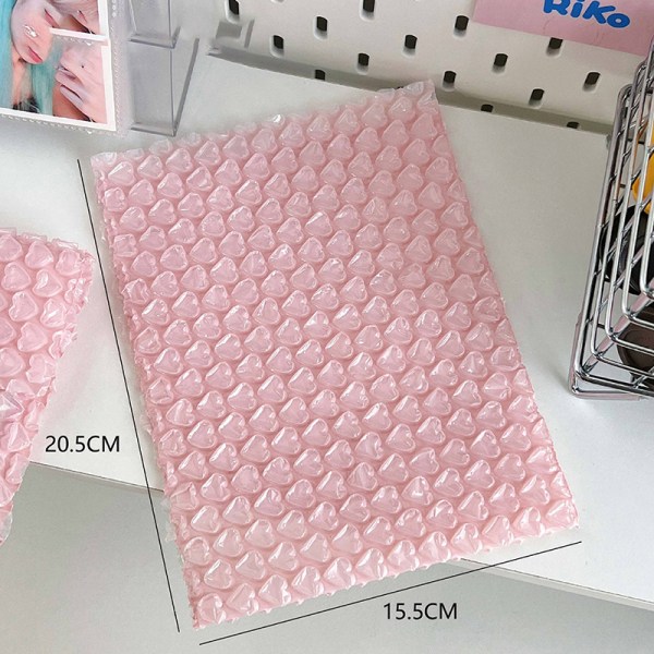 10 Stk Skumpakningsposer Konvolut PE Clear Protective Wrap Trans Pink 15.5X20.5cm